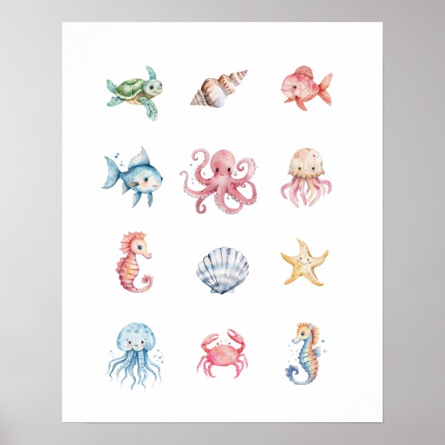 Under the Sea Animal Poster Print (Front)