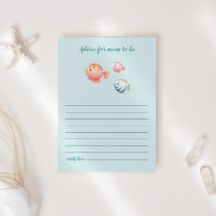 Under The Sea Animals Baby Shower Advice For Mum Enclosure Card