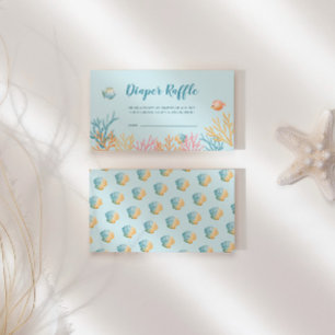 Under The Sea Animals Baby Shower Diaper Raffle Enclosure Card