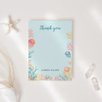 Under The Sea Animals Baby Shower Thank You Card