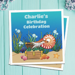 Under the Sea Animals, Cartoon Underwater Ocean Napkin