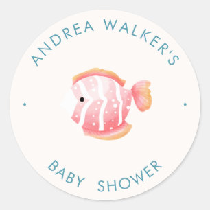 Under The Sea Animals Colourful Baby Shower  Classic Round Sticker