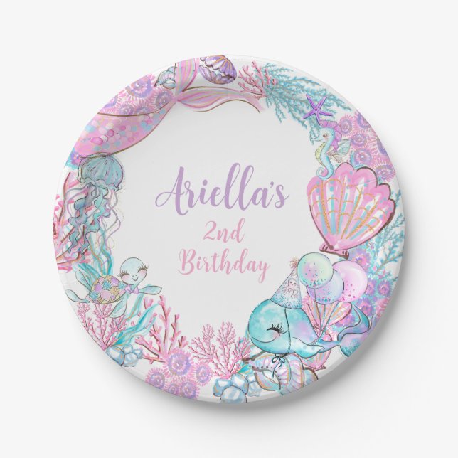 Under the Sea Animals Custom Paper Plates (Front)