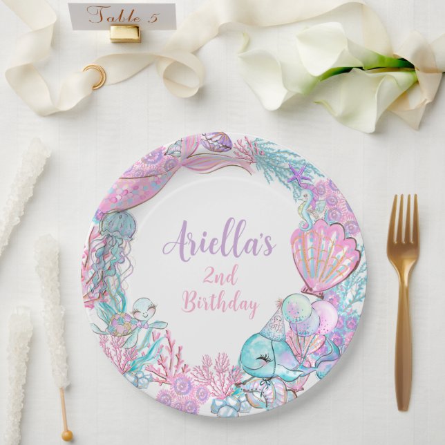 Under the Sea Animals Custom Paper Plates (Wedding)