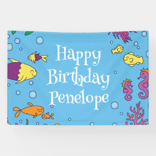 Under the Sea Animals Cute 1st Birthday Party Banner