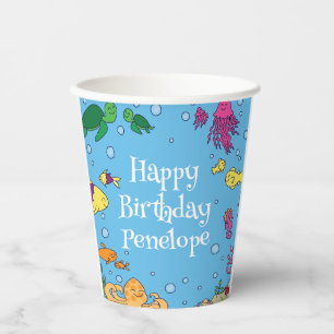 Under the Sea Animals Cute Kids Birthday Party Paper Cups