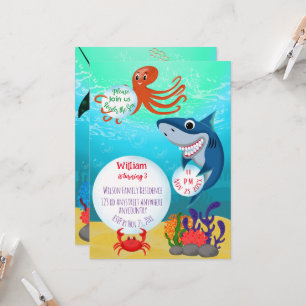 Under The Sea Animals Invite for a Birthday Party