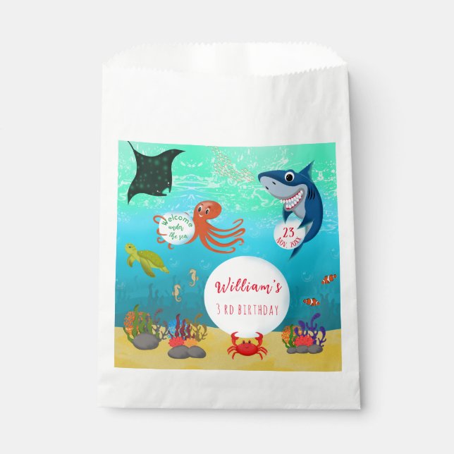 Under The Sea Animals Ocean Water Bubble  Favour Bags (Front)