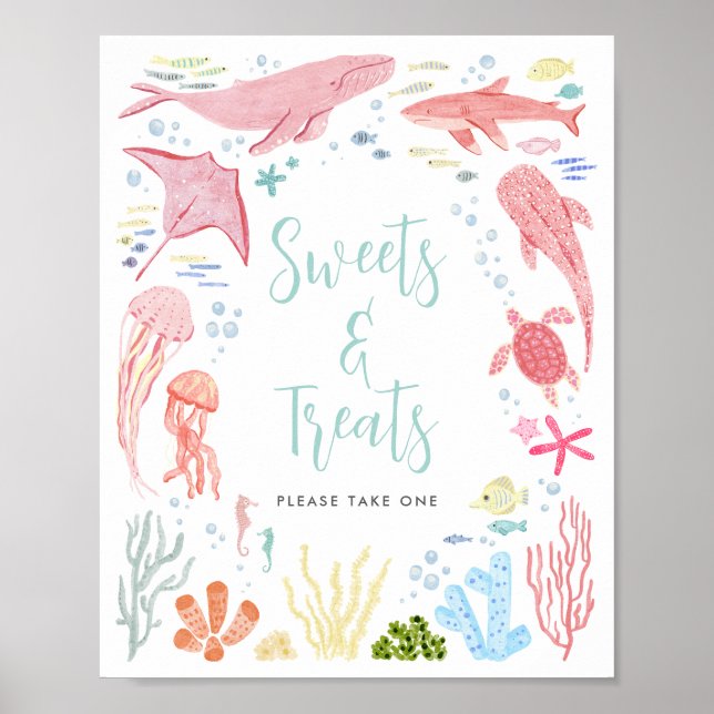Under The Sea Animals Sweets Sign (Front)