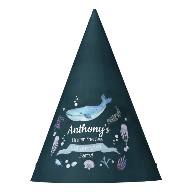 Under The Sea Any Age Birthday Party Hat (Front)