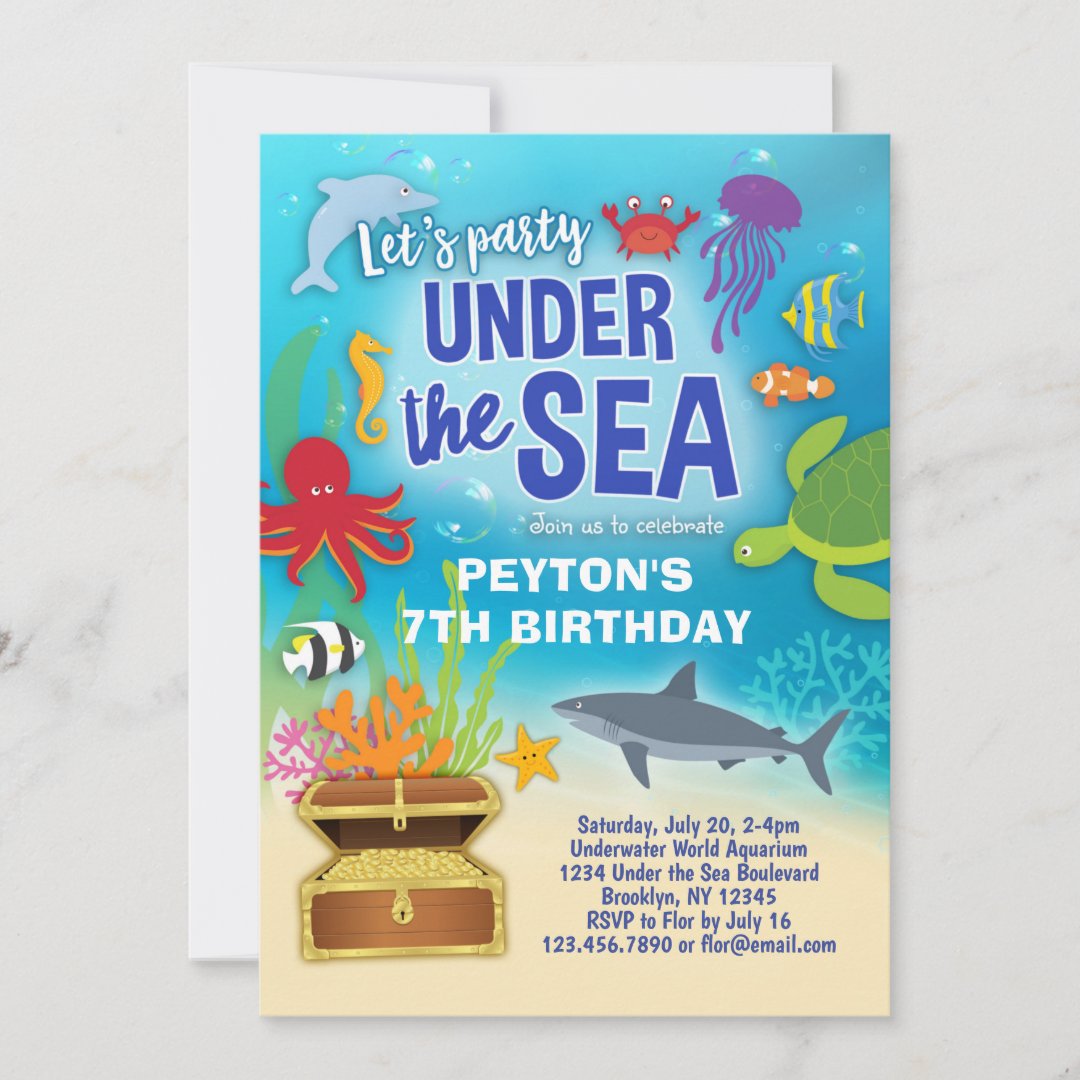 Under the Sea Aquarium Birthday Party Invitation Zazzle
