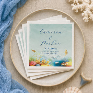 Under the Sea Aquarium Wedding Coral Reef Napkin