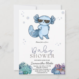 Under the Sea Axolotl Baby Shower Invitation