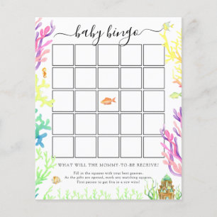 Under the Sea Baby Bingo Game Card