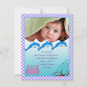 Under the Sea Baby Girl Announcement