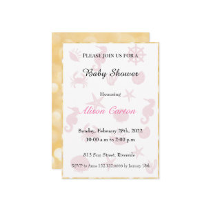 Under the sea baby girl baby shower invitation