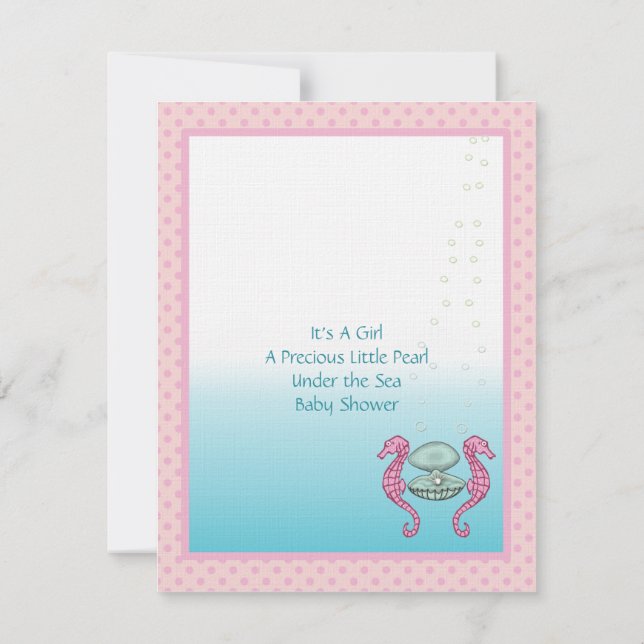 Under the Sea Baby Girl Shower Announcement (Back)