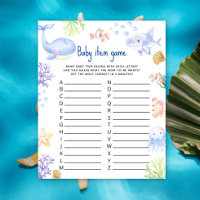 Under the sea Baby Item Game. Baby Shower Game