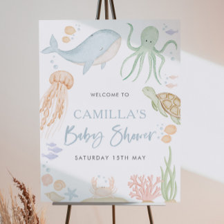 Under The Sea Baby Shower 18x24" Welcome Sign