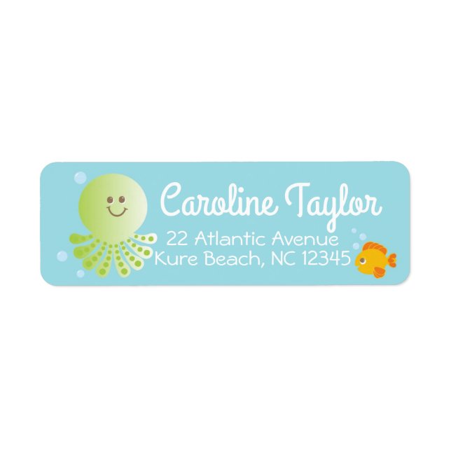Under the Sea Baby Shower Address Label (Front)