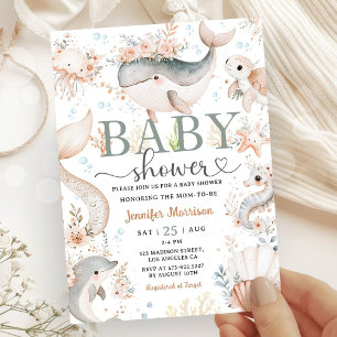 Under The Sea Baby Shower Boho Ocean Girl Invitation