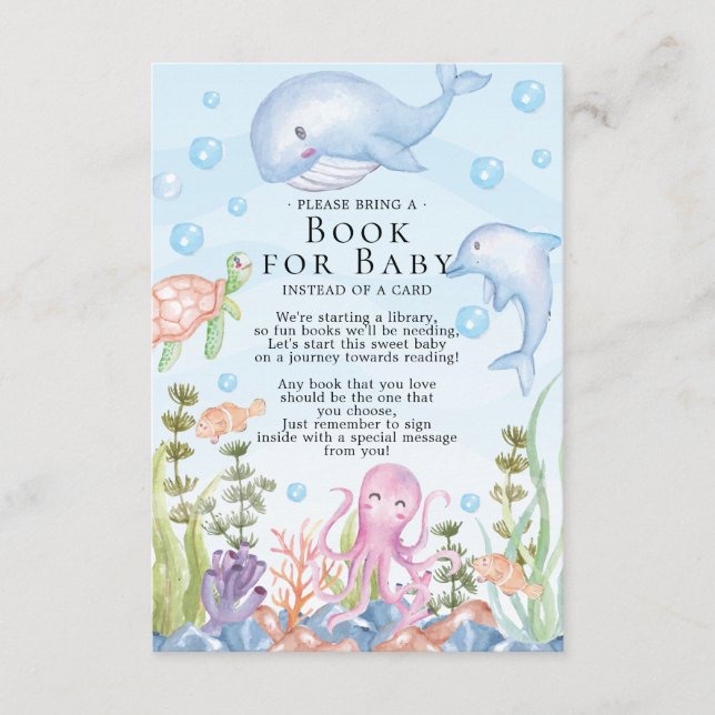 Under the Sea Baby Shower Book for Baby Card (Front)