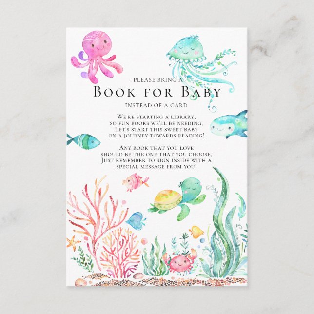 Under the Sea Baby Shower Book for Baby Card (Front)
