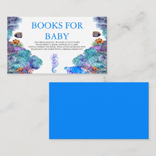 Under the Sea Baby Shower Books For Baby Enclosure (Front/Back)