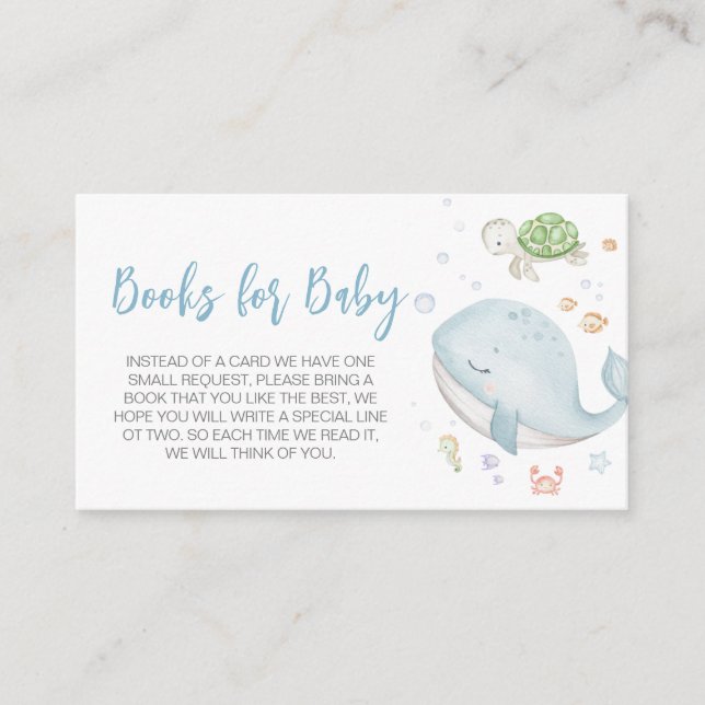 Under The Sea Baby Shower Books for Baby Enclosure Card (Front)