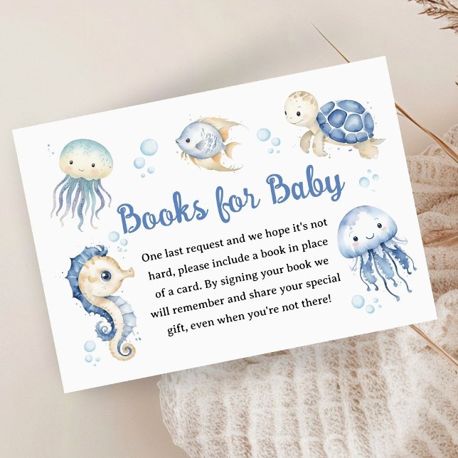 Under The Sea Baby Shower Boy Books For Baby Enclosure Card (Creator Uploaded)