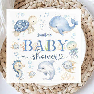 Under The Sea Baby Shower Boy Ocean Paper Napkins
