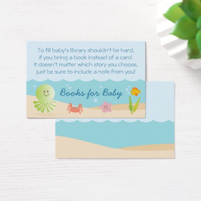 Under the Sea Baby Shower Bring a Book Card (Desk)