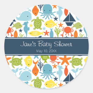 Under the Sea Baby Shower Classic Round Sticker