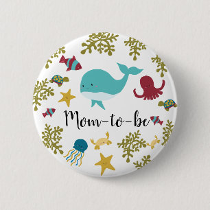Under the Sea Baby Shower Cute Kawaii Mum-to-be Bu 6 Cm Round Badge