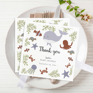 Under the Sea Baby Shower Cute Thank you  Napkin