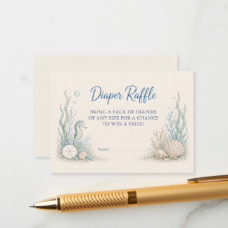 Under the Sea Baby Shower Diaper Raffle Card