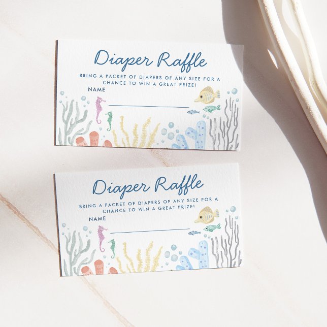 Under the Sea Baby Shower Diaper Raffle Enclos Enclosure Card (Creator Uploaded)