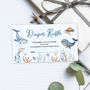 Under the sea Baby Shower Diaper Raffle Enclosure Card