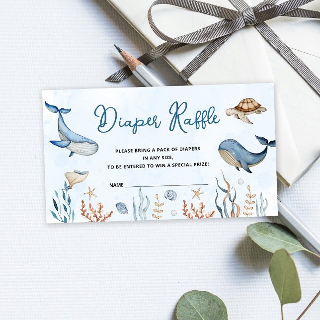 Under the sea Baby Shower Diaper Raffle Enclosure Card (Creator Uploaded)