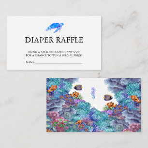Under the Sea Baby Shower Diaper Raffle Nautical Enclosure Card