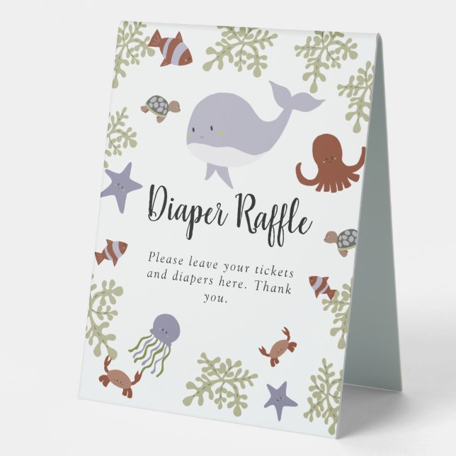 Under the Sea Baby Shower Diaper Raffle Pastel Tab (Front)