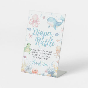 Under the Sea Baby Shower Diaper Raffle Sign