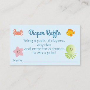 Under the Sea Baby Shower Diaper Raffle Ticket