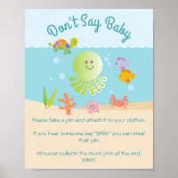 Under the Sea Baby Shower Don't Say Baby Game