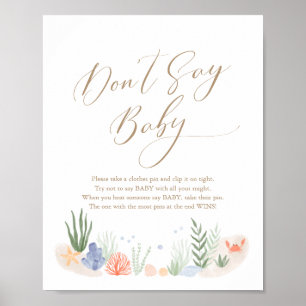 Under the Sea Baby Shower Don't Say Baby Sign