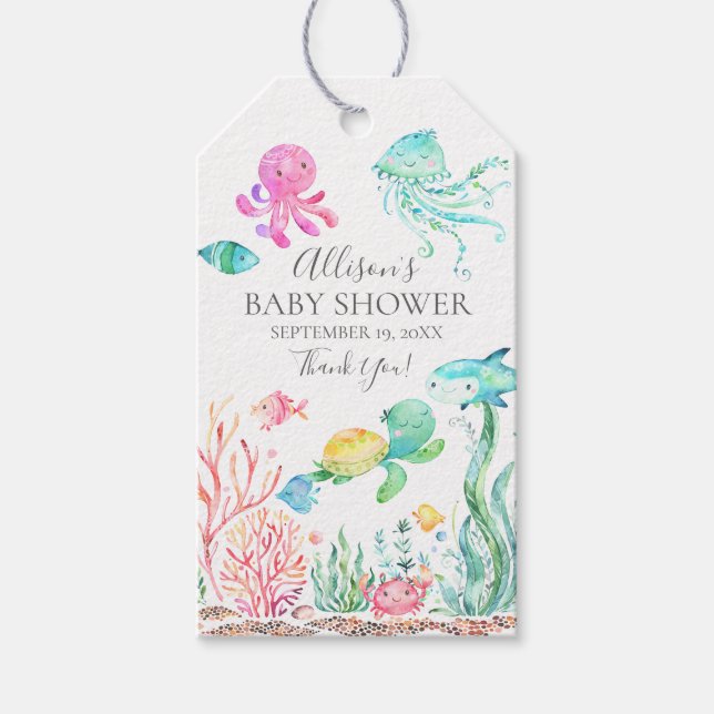 Under the Sea Baby Shower Favour Gift Tag (Front)