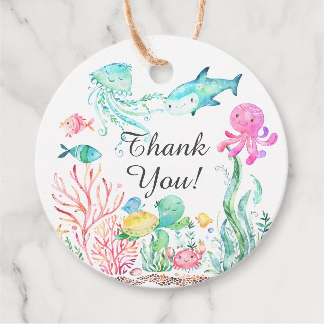 Under The Sea Baby Shower Favour Gift Tag (Front)