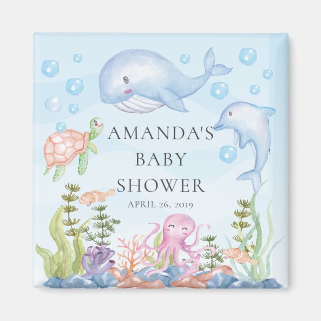 Under the Sea Baby Shower Favour  Magnet (Front)