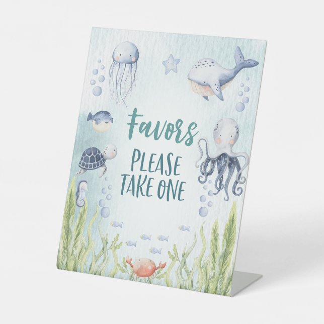 Under The Sea Baby Shower Favours Pedestal Sign (Front)
