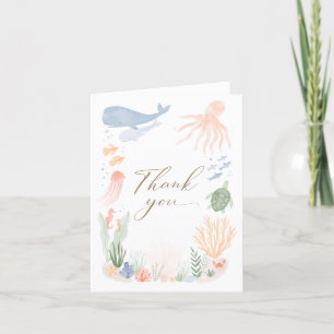 Under the Sea Baby Shower Folded Thank You Card